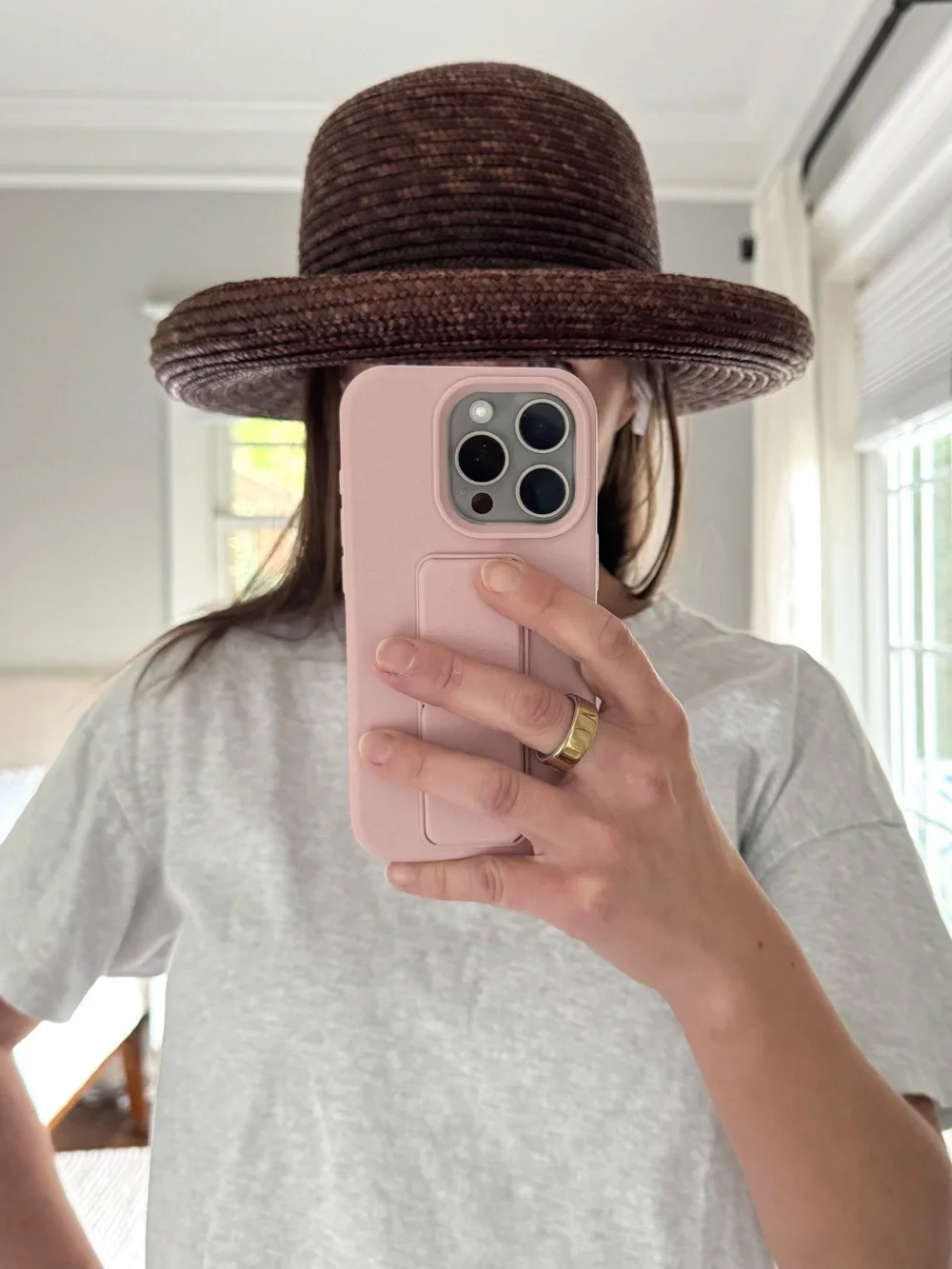 Woven Straw Bowler Hat